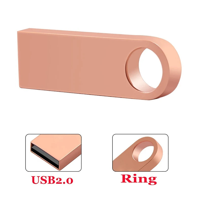 Metal USB Flash Drive 4GB 8GB 16GB 32GB 64GB 128GB Pen Drive Memory stick USB 2.0 Pendrive Creative gifts U disk