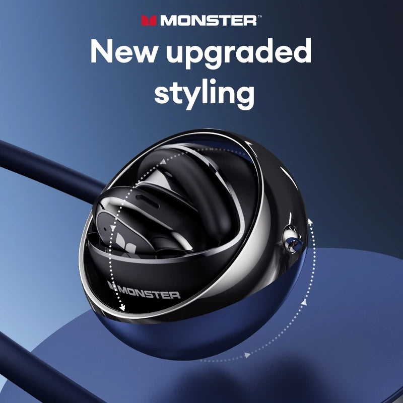 Monster MQO33 Wireless Bluetooth 5.4 Earphones Dolby Immersive Sound HD Call Headphones Sports Noise Reduction Open Ear Earbuds